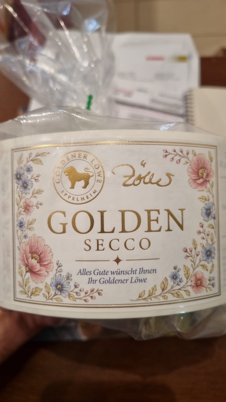 Golden Secco des Goldenen Löwen als Gastgeschenk